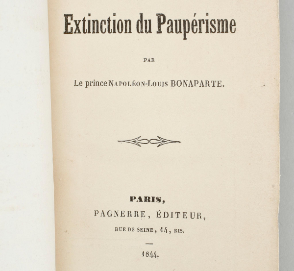 Титульный лист Extinction du paupérisme, трактата Наполеона III Титульный лист Extinction du paupérisme, трактата Наполеона III